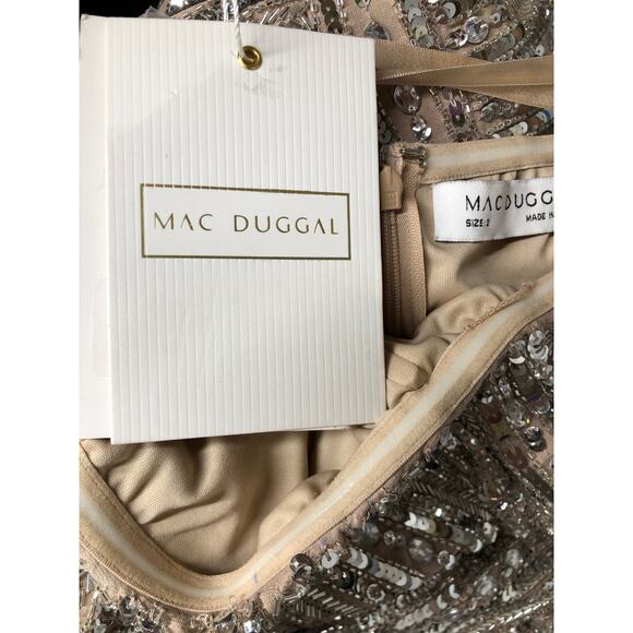 Mac Duggal 93831 Dress Bead Sequin Embellished Strapless Midi Column Nude NWT 2 - Picture 8 of 11